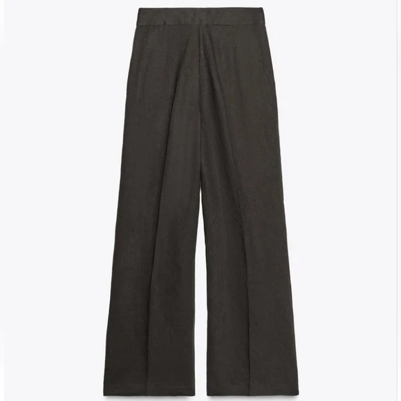 Zara Set 2 Pc Linen Blend Waistcoat Wrap Vest and Pants Brown Size S/M - Picture 12 of 15